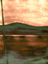 Load image into Gallery viewer, Hand-painted and digitally enhanced artwork blending Irish landscape with surreal, absinthe-toned hues and glowing gold accents. A luminous, abstracted dreamscape.