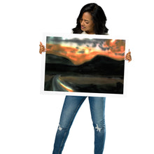 Load image into Gallery viewer, Emotional Irish landscape artwork showing the dusky path to Breenane cemetery, painted in remembrance of a mother.