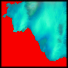 Load image into Gallery viewer, An abstract landscape painting blending traditional Irish scenery with digital effects, featuring electric sky tones and bold red earth.