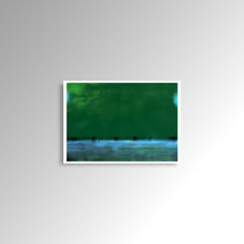 Load image into Gallery viewer, Abstract water-inspired digital painting from the Atlantean series, showing a tranquil green-blue horizon by Orfhlaith Egan.