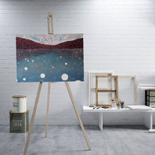 Load image into Gallery viewer, This original painting on canvas invites the viewer into a meditative landscape, where countless delicate points of pigment coalesce into a vision that is both cosmic and deeply personal.