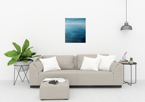 Blue Atlantic | Original Seascape Painting by Orfhlaith Egan | Home Interior Living Room | A Soft Day