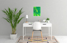 Load image into Gallery viewer, Textured abstract painting of a dreamlike Irish landscape, inspired by the interplay of light and shadow in a secluded island forest.