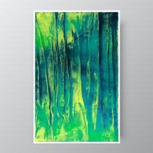 Load image into Gallery viewer, A moonlit forest where shadows dance among the trees and mist, evoking a sense of quiet enchantment and movement.