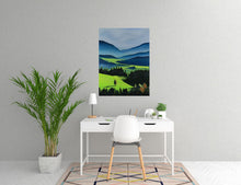 Load image into Gallery viewer, The Green Valley Neon Collection Original Painting by Orfhlaith Egan Home Office View