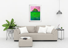 Load image into Gallery viewer, Castle Kirk rises from the water like a dream, draped in green and crowned by a sky alive with myth and memory.