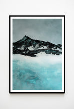 Load image into Gallery viewer, Lake in winter is a place where the mountain broods, dark against the silvered sky, and the lake stirs like a sleeping thing beneath veils of frost and mist. the air is thick with silence, the hush of snow waiting to fall, the breath before the storm, the echo of something ancient pressing through time.