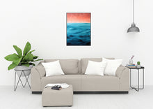 Load image into Gallery viewer, Open Sea Coral Sky | Original Seascape Painting by Orfhlaith Egan | Living room home interior | A Soft Day
