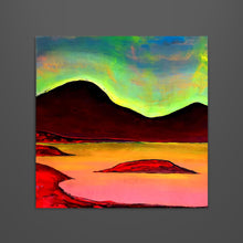 Load image into Gallery viewer, Pink Island 43,5x42cm Original Painting Orfhlaith Egan Grey Gallery Wall View