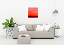 Load image into Gallery viewer, Fiery red and amber sunset reflected on the waters of Lough Corrib, a moment of cosmic tranquility.