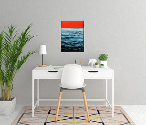 Open Sea Tangerine Sky Original Painting