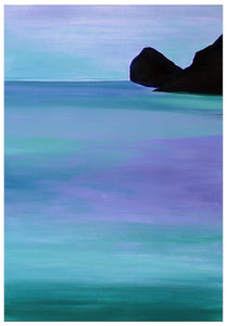 Violet Blues Original Seascape Painting on Paper