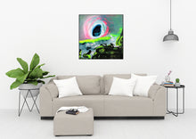 Load image into Gallery viewer, Window To The World | Original Abstract Expression Neon Painting by Orfhlaith Egan | Home Interior Living Room | A Soft Day