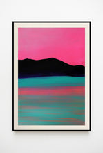 Load image into Gallery viewer, Contemporary acrylic painting depicting a peaceful lake scene, with pink ripples reflecting soft twilight light, evoking calm and serenity.