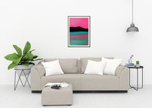 Load image into Gallery viewer, A dreamlike landscape painting with pink and coral reflections on the water, creating a soothing atmosphere of tranquility and calmness.