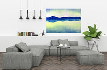Load image into Gallery viewer, Minimalist interpretation of tranquil nature in blue and green