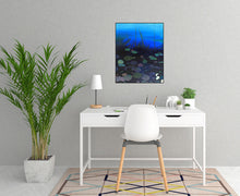 Load image into Gallery viewer, A look at the depth and rich blues in Palm Trees and Waterlilies by Orfhlaith Egan.