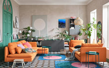 Load image into Gallery viewer, Original painting on canvas by Orfhlaith Egan showing palm-like reeds and lily shapes in a peaceful, layered composition.