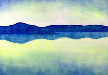 Load image into Gallery viewer, Abstract blue and green landscape painting by Orfhlaith Egan