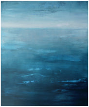 Load image into Gallery viewer, Blue Atlantic | Original Seascape Painting by Orfhlaith Egan | Framed white wood edge | A Soft Day

