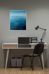Blue Atlantic | Original Seascape Painting by Orfhlaith Egan | Gray Home Office Interior  | A Soft Day
