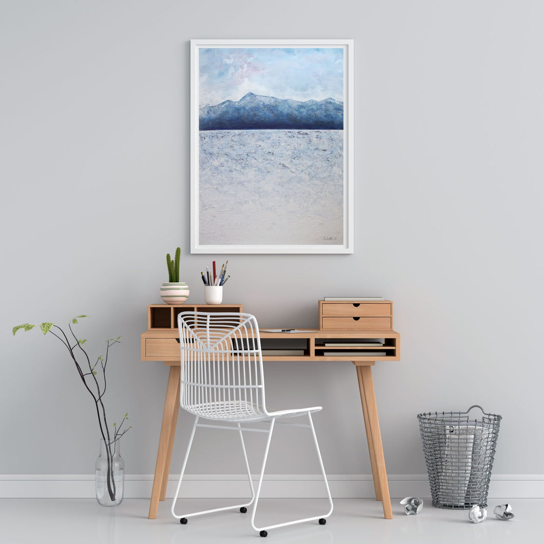 Blue Mountain Art Print on Paper by Orfhlaith Egan at A Soft Day