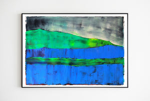 Painting | Dooras Peninsula Abstract Landscape by Orfhlaith Egan | Wall Art Black Frame | A Soft Day