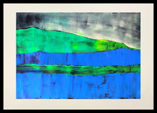 Load image into Gallery viewer, Painting | Dooras Peninsula Abstract Landscape by Orfhlaith Egan | Actual Frame Black with Passepartout, ready to hang | A Soft Day
