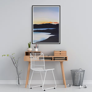 Sunset on the Lake | Art Print Poster in Home Office by Orfhlaith Egan | A Soft Day 