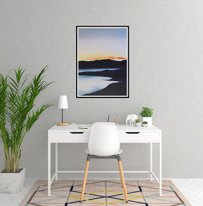 Sunset on the Lake | Art Print Poster in Home Office by Orfhlaith Egan | A Soft Day 