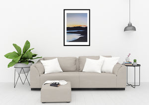 Sunset on the Lake | Art Print Poster in Living Room by Orfhlaith Egan | A Soft Day 