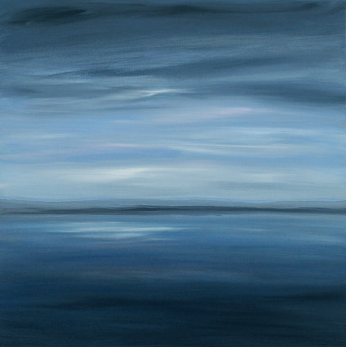 Fading Light 80x80cm Seascape Painting on Canvas, Original by Orfhlaith Egan | A Soft Day 