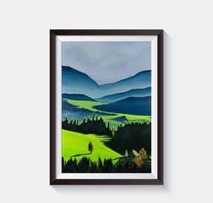 Green Valley Neon Collection Giclee Print by Orfhlaith Egan
