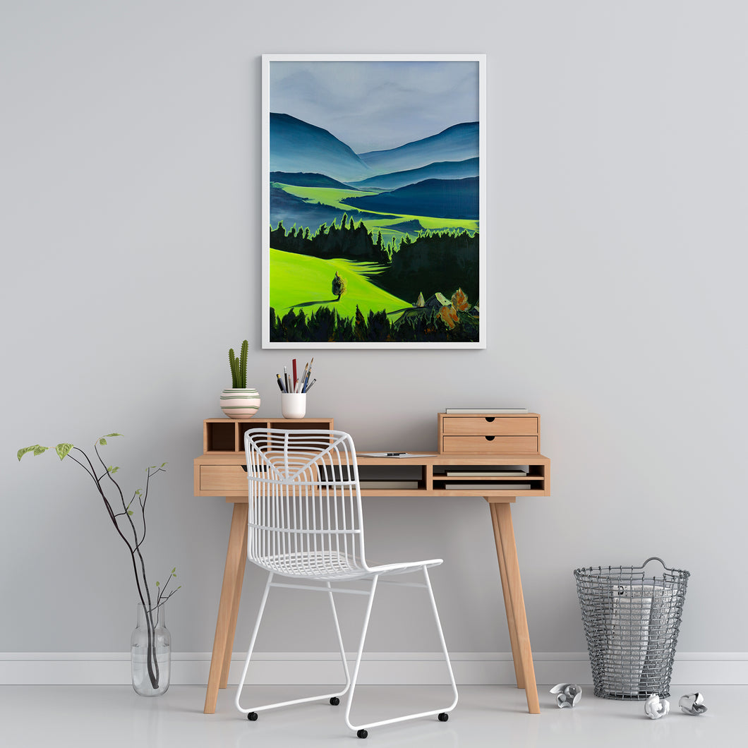 Green Valley Neon Collection Giclee Print by Orfhlaith Egan