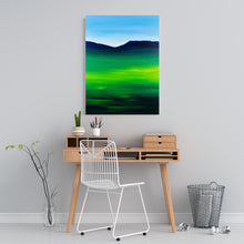 Load image into Gallery viewer, Greenblue View 80x60cm Neon Collection Original Painting Orfhlaith Egan Home Office View
