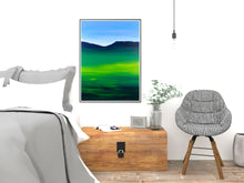Load image into Gallery viewer, Greenblue View 80x60cm Neon Collection Original Painting Orfhlaith Egan Bedroom View
