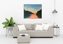 Load image into Gallery viewer, Lake Garda | Original Landscape Painting by Orfhlaith Egan | Home Interior Living Room | A Soft Day
