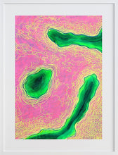 Load image into Gallery viewer, This work resists easy categorization, existing in a liminal space between abstraction and cartography, between natural memory and digital transformation. There is a sense of movement that suggests both geological time and fleeting moments of perception. The otherworldly essence of Lough Corrib in Co. Galway.
