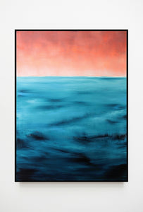 Open Sea Coral Sky | Original Seascape Painting by Orfhlaith Egan | Interior wall art | A Soft Day