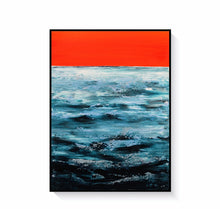 Load image into Gallery viewer, Open Sea, Tangerine Sky captures the soothing beauty of an ocean under a vibrant tangerine sky, perfect for peaceful spaces.
