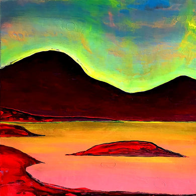 Pink Island 43,5x42cm Original Painting Orfhlaith Egan