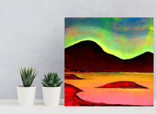 Load image into Gallery viewer, Pink Island 43,5x42cm Original Painting Orfhlaith Egan Desk View with Cactus
