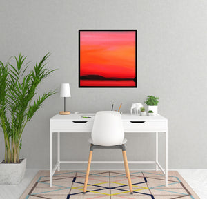 Red Sunset 60x60cm Painting on Canvas by Orfhlaith Egan | A Soft Day