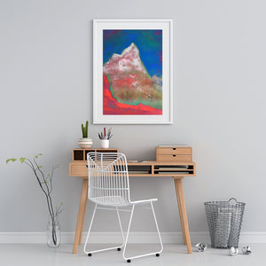 Painting | Alpine Pink Matterhorn by Orfhlaith Egan | A Soft Day | Desk Home Interior
