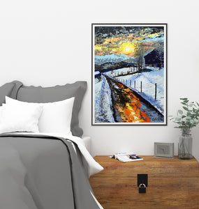 Winter Sun | Painting Art Print Poster by Orfhlaith Egan | Bedroom Interior | A Soft Day