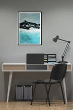 Load image into Gallery viewer, Contemporary landscape painting of a frozen lake under a pale blue-grey sky, evoking mystery and solitude.
