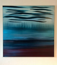 Load image into Gallery viewer, A Soft Day | Original Abstract Blue Landscape Painting by Orfhlaith Egan | Evening Electric Lighting | A Soft Day
