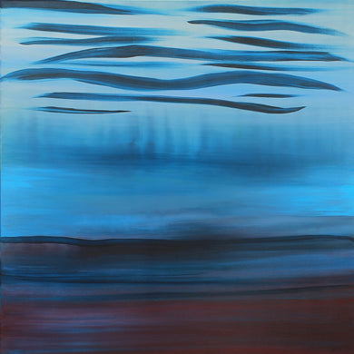 A Soft Day | Original Abstract Blue Landscape Painting by Orfhlaith Egan | Natural Light | A Soft Day