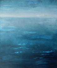 Load image into Gallery viewer, Painting Blue Atlantic by Orfhlaith Egan, abstract seascape in rich blues.
