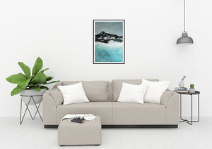 Lake in Winter | Art Print on Paper Alpine Landscape Painting by Orfhlaith Egan | A Soft Day Christmas Collection 2020 | Framed Living Room Home Interior
